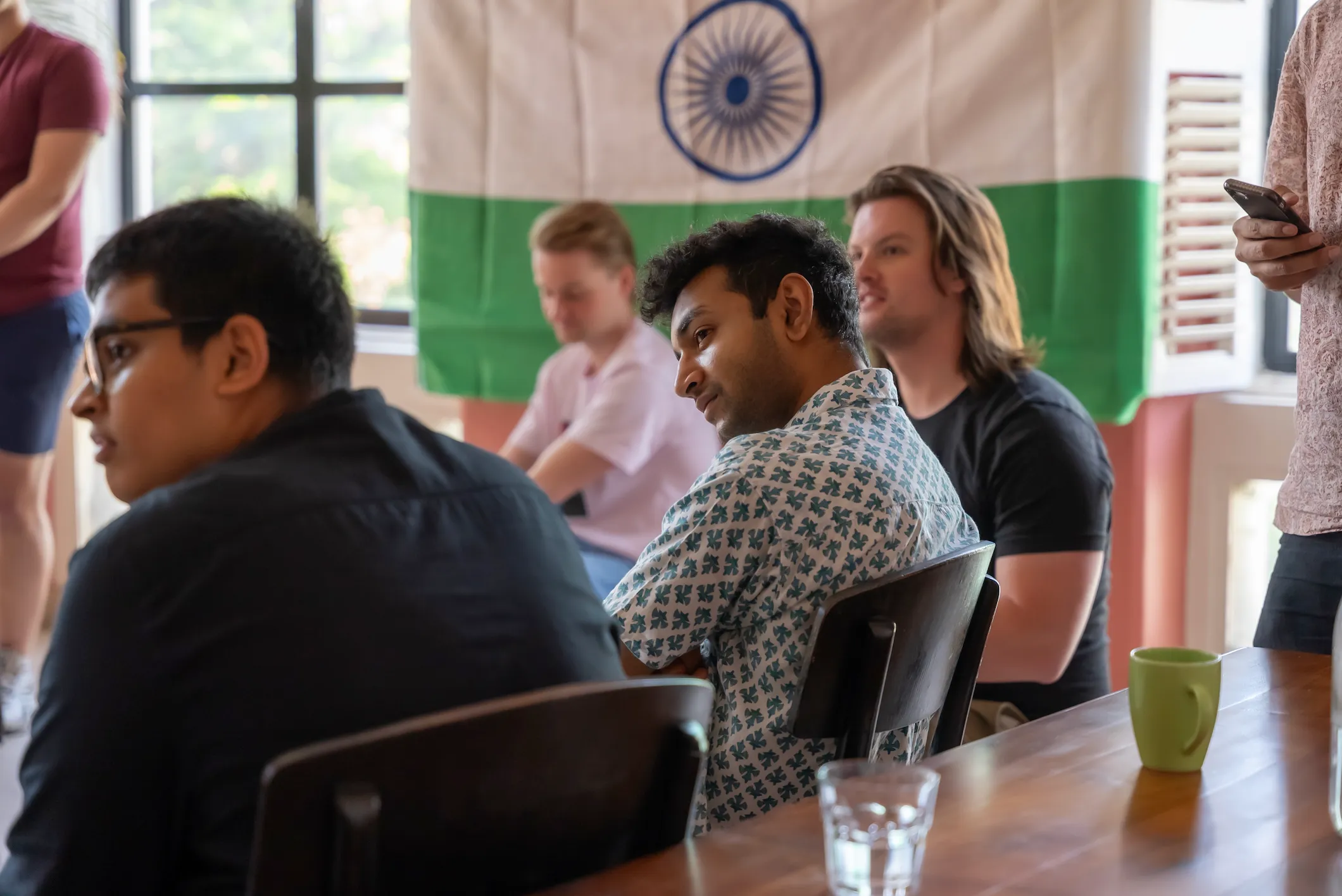 Listening in front of the flag, Basedcon Mumbai